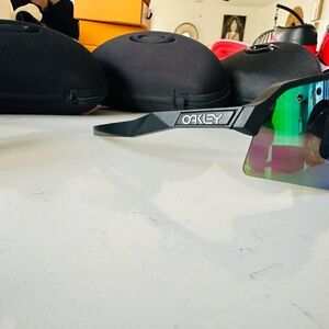 Oakley Black Sunglasses with Green and Purple Lenses